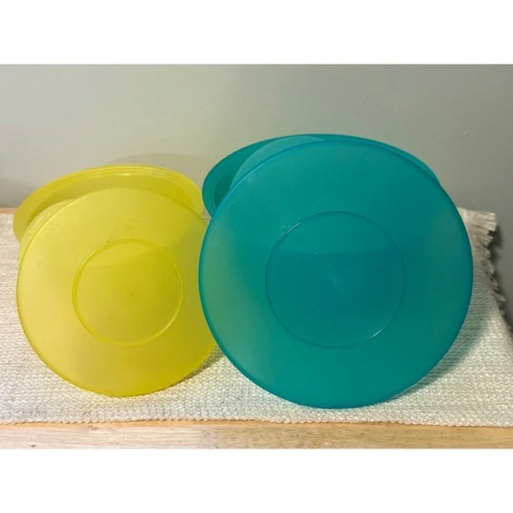 10pc Tupperware Mixing Bowls Lids Colorful Plastic Kitchen‎ Storage Containers